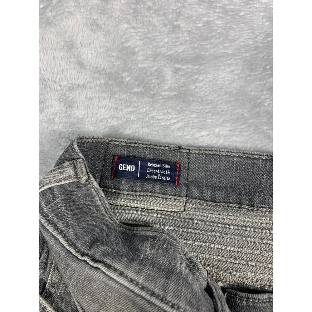 True Religion Biker Jeans Geno Mens 34x34 Gray Denim Moto ribbed knees